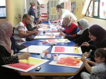 Gaza AA II Al Qattan Training Malen und Plastizieren